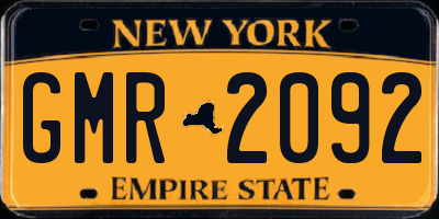 NY license plate GMR2092