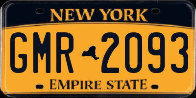 NY license plate GMR2093