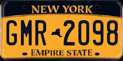 NY license plate GMR2098