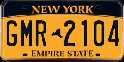 NY license plate GMR2104