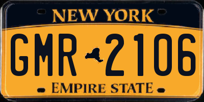 NY license plate GMR2106
