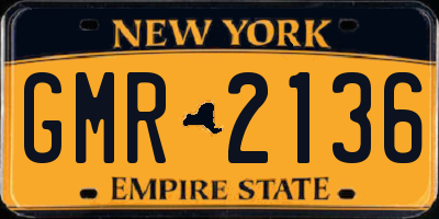 NY license plate GMR2136