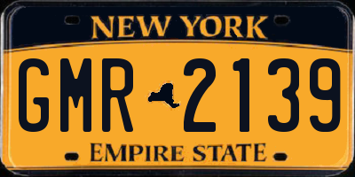 NY license plate GMR2139