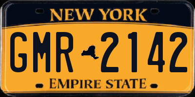 NY license plate GMR2142