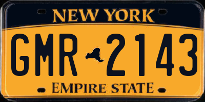 NY license plate GMR2143