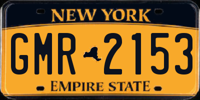 NY license plate GMR2153