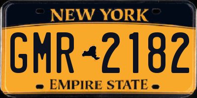 NY license plate GMR2182