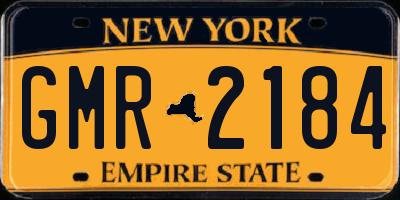 NY license plate GMR2184