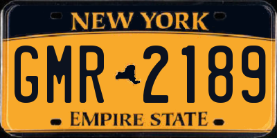 NY license plate GMR2189