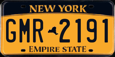 NY license plate GMR2191
