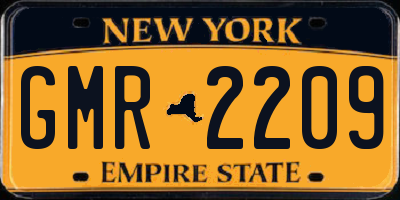 NY license plate GMR2209