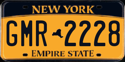 NY license plate GMR2228