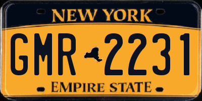 NY license plate GMR2231