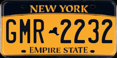 NY license plate GMR2232