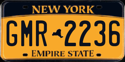 NY license plate GMR2236