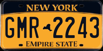 NY license plate GMR2243