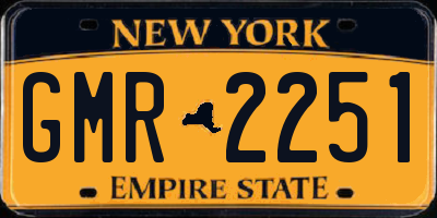 NY license plate GMR2251