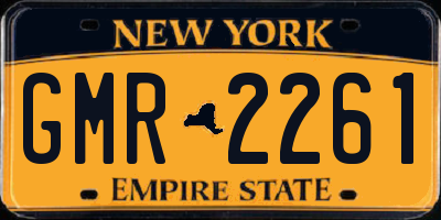 NY license plate GMR2261