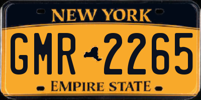 NY license plate GMR2265