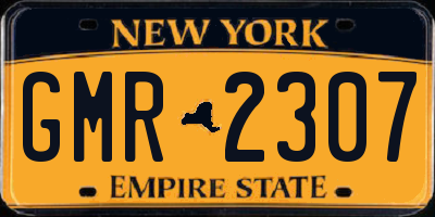 NY license plate GMR2307