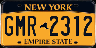 NY license plate GMR2312