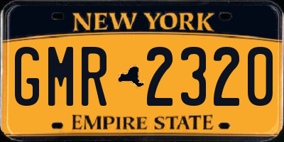 NY license plate GMR2320