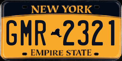 NY license plate GMR2321