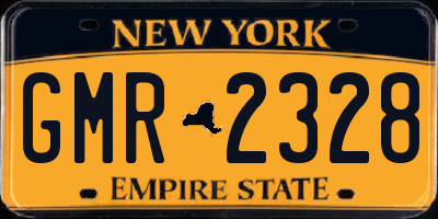 NY license plate GMR2328
