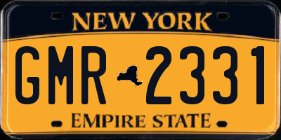 NY license plate GMR2331