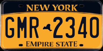 NY license plate GMR2340