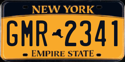 NY license plate GMR2341