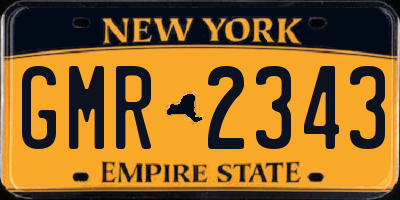 NY license plate GMR2343