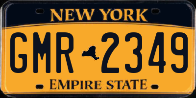 NY license plate GMR2349