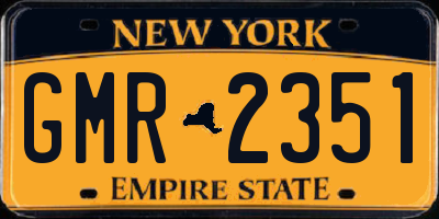 NY license plate GMR2351