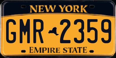 NY license plate GMR2359
