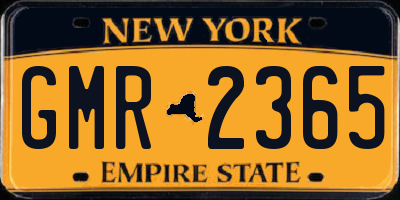 NY license plate GMR2365