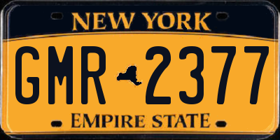 NY license plate GMR2377