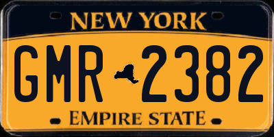 NY license plate GMR2382