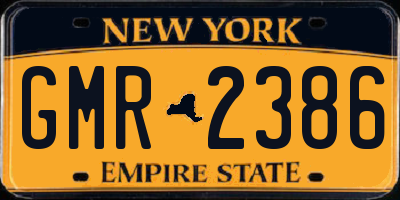 NY license plate GMR2386