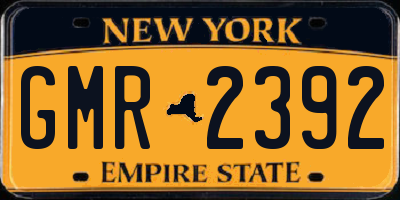 NY license plate GMR2392