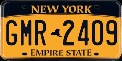 NY license plate GMR2409
