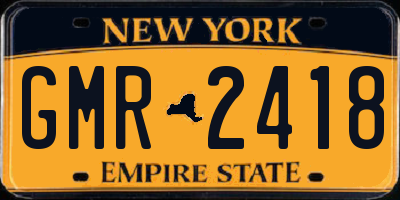 NY license plate GMR2418
