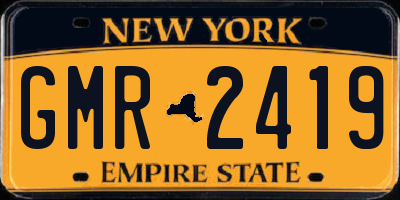 NY license plate GMR2419