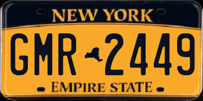 NY license plate GMR2449