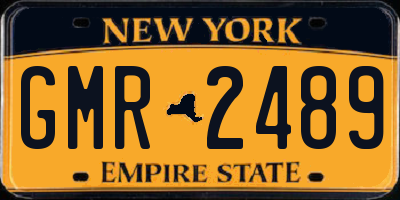 NY license plate GMR2489