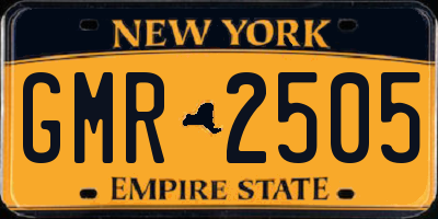 NY license plate GMR2505