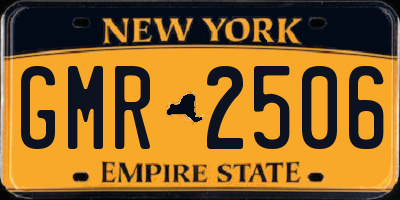 NY license plate GMR2506