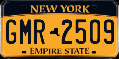NY license plate GMR2509