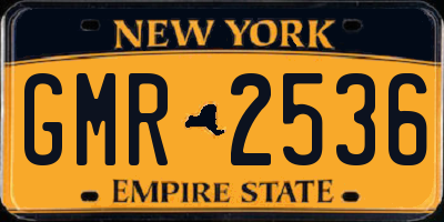 NY license plate GMR2536