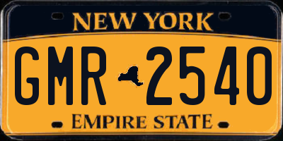 NY license plate GMR2540